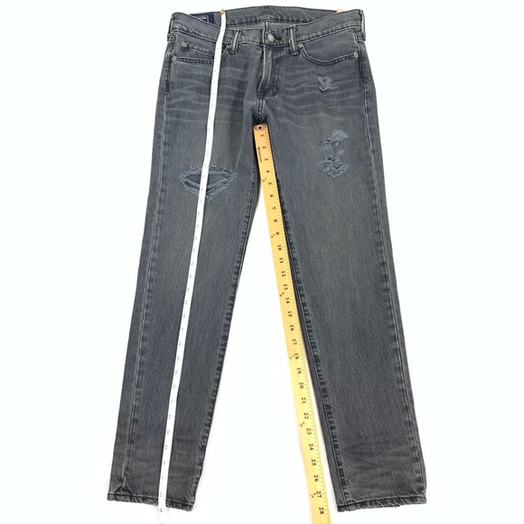 A&F Destroyed Felix Super Skinny Black Denim Jeans - Picture 9 of 9